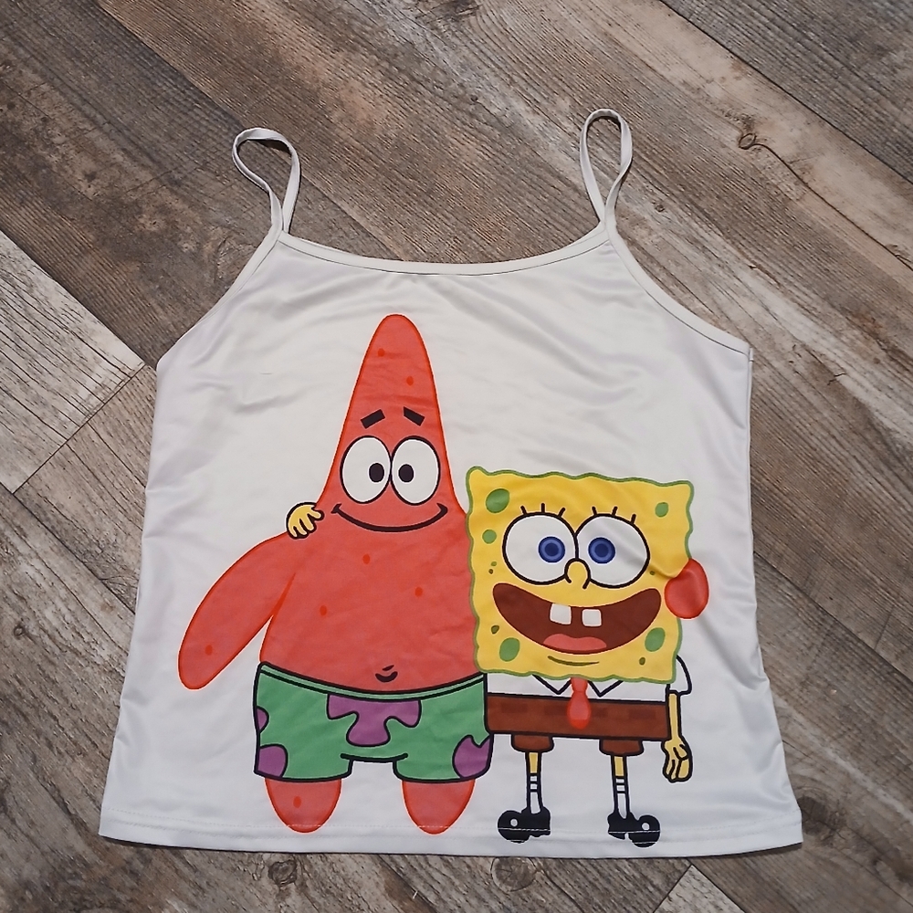 SpongeBob & Patrick White Graphic Tank